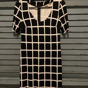 Banana Republic Black and White Checkered Mini Dress